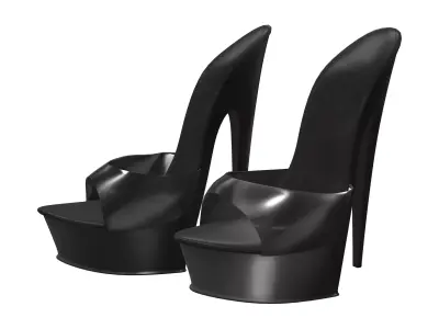 High Heel Mules Low-poly 3D model