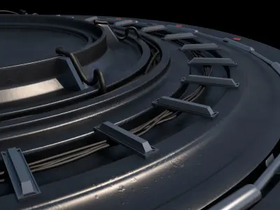 Sci-Fi Platform Cyberpunk Spaceship 3D model 3D model