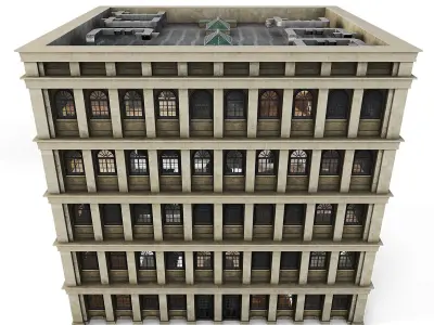 Tenement Building Low-poly 3D model