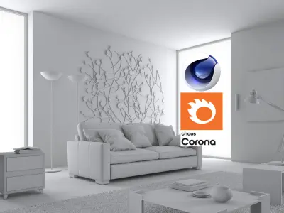 Living Room 06 - Corona- C4D 3D model