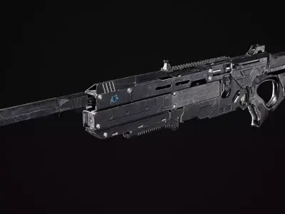 Scifi Rifle Low-poly 3D model