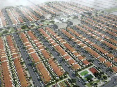 Neighborhood Houses 05 Low-poly 3D model