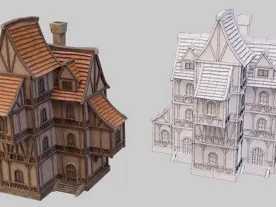 Medieval Buildings  Pack Low-poly 3D model