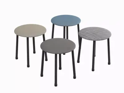 Steel Stool C Set  Low-poly 3D model