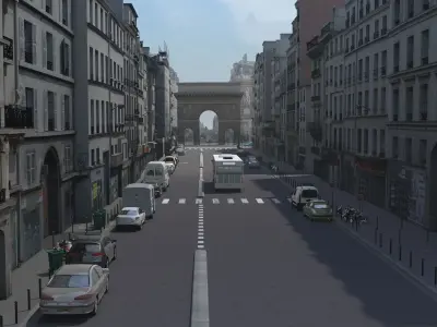 Paris street set - Rue du faubourg Saint Martin 3D model