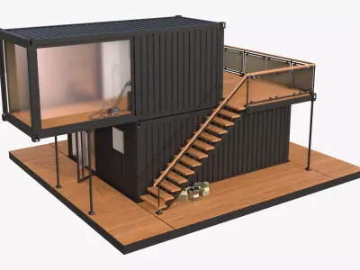 Modern Modular Container House 2 Story M1 3D model