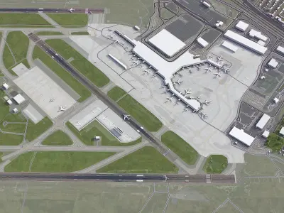 Montreal-Pierre Elliott Trudeau International Airport - YUL Low-poly 3D model