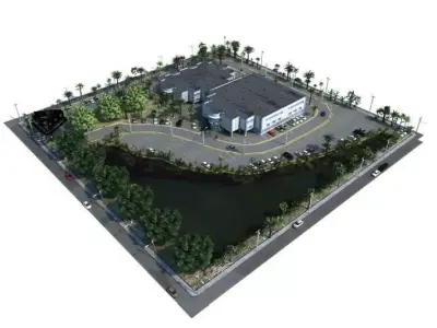 Realistic Scale Model Of A Mall 3D model