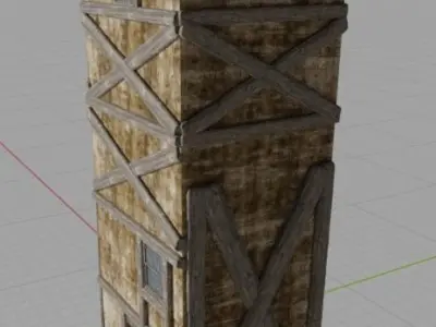 old medieval home tower  3D model