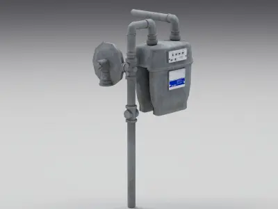 Gas Meter Low-poly 3D model