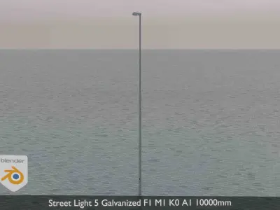 Street Light 5 Galvanized F1 M1 K0 A1 10000mm  Low-poly 3D model