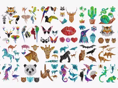 Paper artwork 3D Model Pack