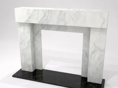 marble fireplace Low-poly 3D model