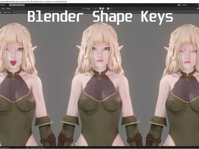 Elf Archer - Realistic Female Character - Blender Eevee Low-poly 3D model