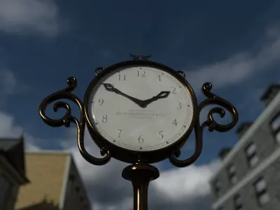 Street Clock - Blue Angel 3D model