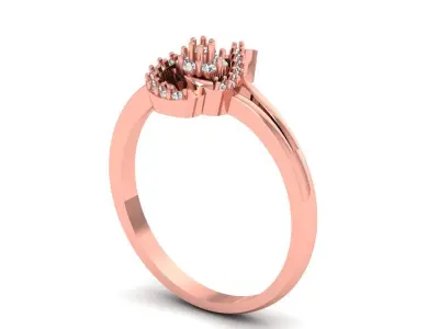 Solitaire Engagement Women Rings 3D print model