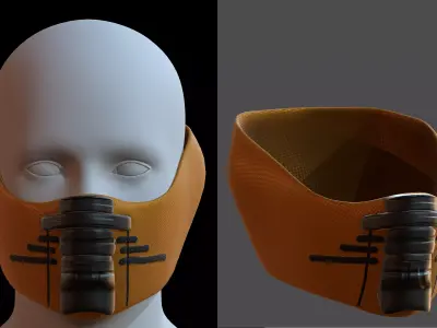 Gas mask helmet 3d model scifi Low-poly  Low-poly 3D model 157