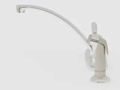 Chrome Faucet kit Low-poly 3D model