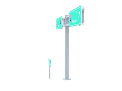 Highway Sign 03 Low-poly 3D model