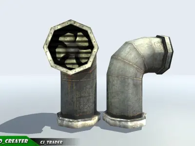 Ventilator Animated Collection Pack Low-poly 3D Model Low-poly 3D model