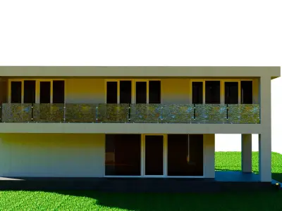 Modern Two-Storey Villa with Pool 3D Model 3D model