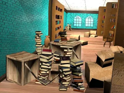 Indiana Jones Barnett College Library Low-poly 3D model