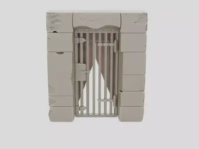 Fantasy Stone Prison Cell Door for 3D print 3D model