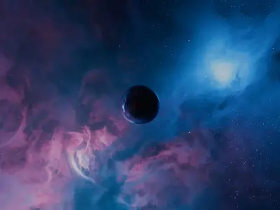 Violet Tempest Nebula HDRI 12k 360 degree 3D model