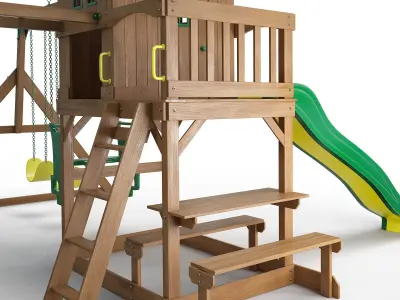 Springboro Wooden Swing Set 3D model