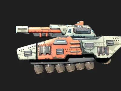 Stylized Sci Fi Space Tank-2 Low-poly 3D model