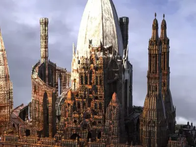 Counts  Chateau Fortress fantasy castle  3D model