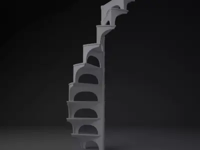 stair spiral staircase 3D model