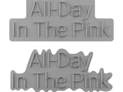 All Day In The Pink Neon Sign 3D model
