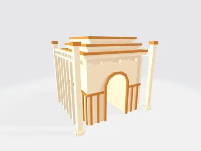 Voxel Desert Low-poly 3D model