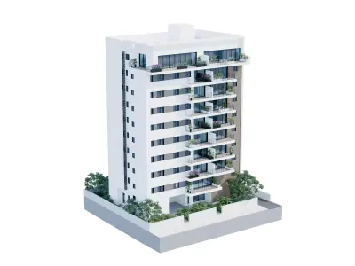 Residence Building 1 Low-poly 3D model