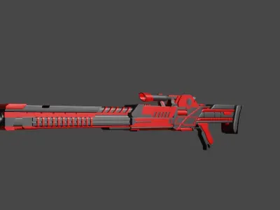 Sci - Fi Cyber Sniper Low-poly 3D model