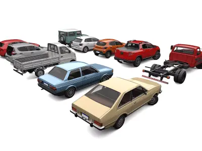 10 PBR Low-Poly Vehicles  3D Model Pack