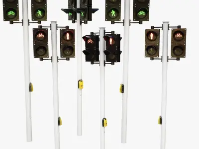 Pedestrian Signaling  Low-poly 3D model