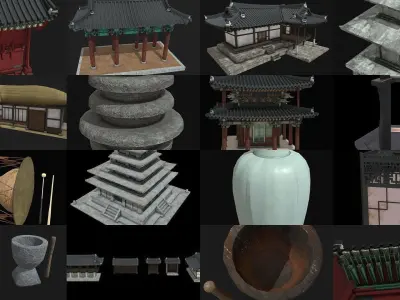 Korean Traditional Modeling Collection 3D Model Pack