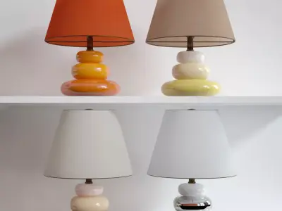 Table Lamp Pebbles Design 3D model