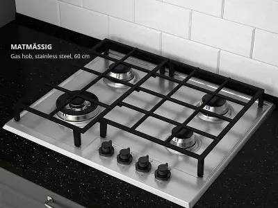 kitchen bodbyn gray L-shaped 3D model