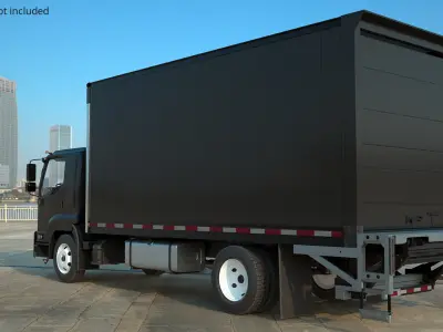  Heavy Duty Cargo Truck Transporter Black Simplified 