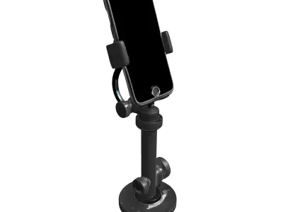 Adjustable Phone Stand with Smartphone Low-poly 3D model