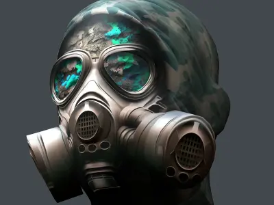 Gas mask helmet 3d model military combat Low-poly Low-poly 3D model