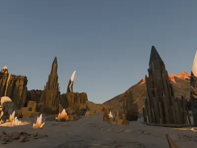 Lava Ruins Landscape 3D model