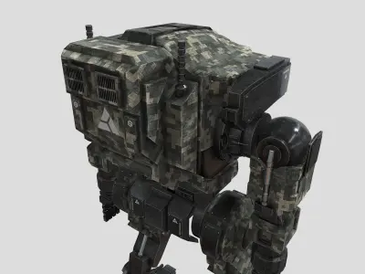 Military robot  Low-poly 3D model
