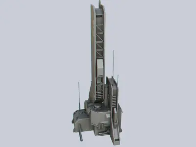 Scifi tower Low-poly 3D model