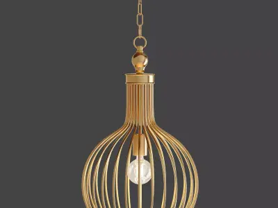 Five Cays 1 Light Pendant in Gold Leaf 3D model
