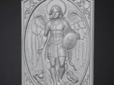 Archangel Guardian Relief 3D Model 3D print model