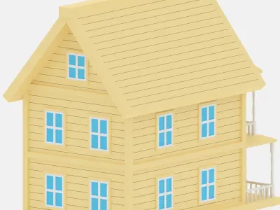 Beautiful Cartoon House 3D model